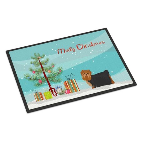 CAROLINES TREASURES 18 x 27 in. Yorkshire Terrier Christmas Tree Indoor or Outdoor Mat CK3490MAT